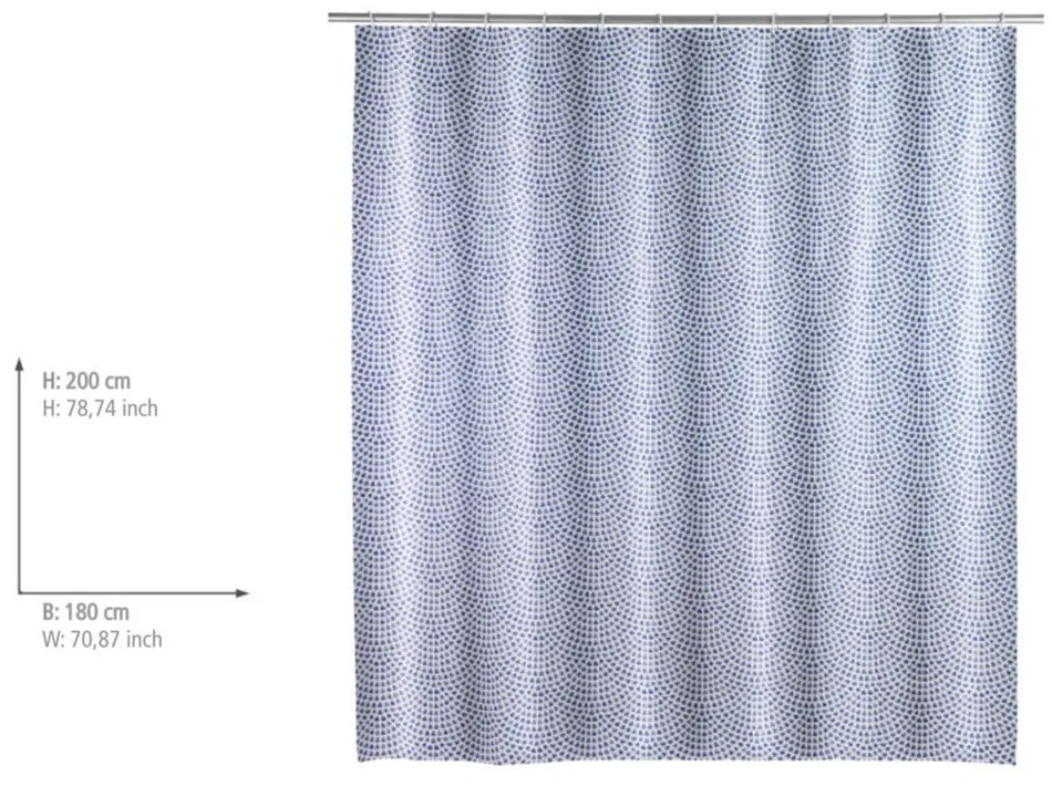 Perdea de duș Wenko Sevilla, albastru deschis