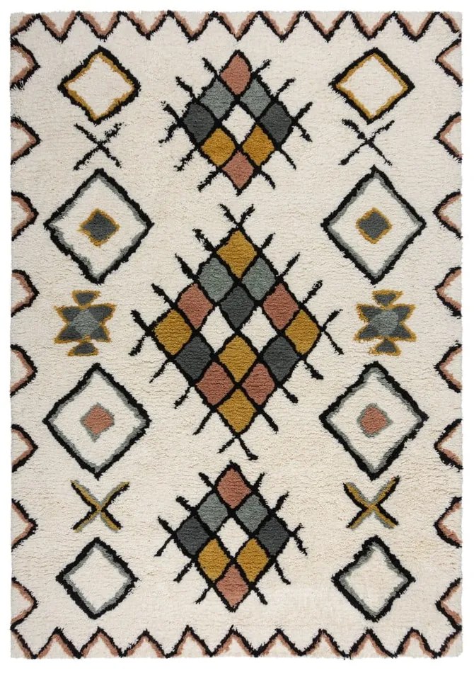 Covor crem țesut manual din lână 120x170 cm Moroccan Midar – Flair Rugs