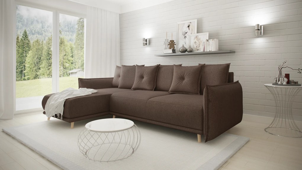Coltar Extensibil Gamma 238 x 170 Cm Revesibil, Tapiterie Textila Maro