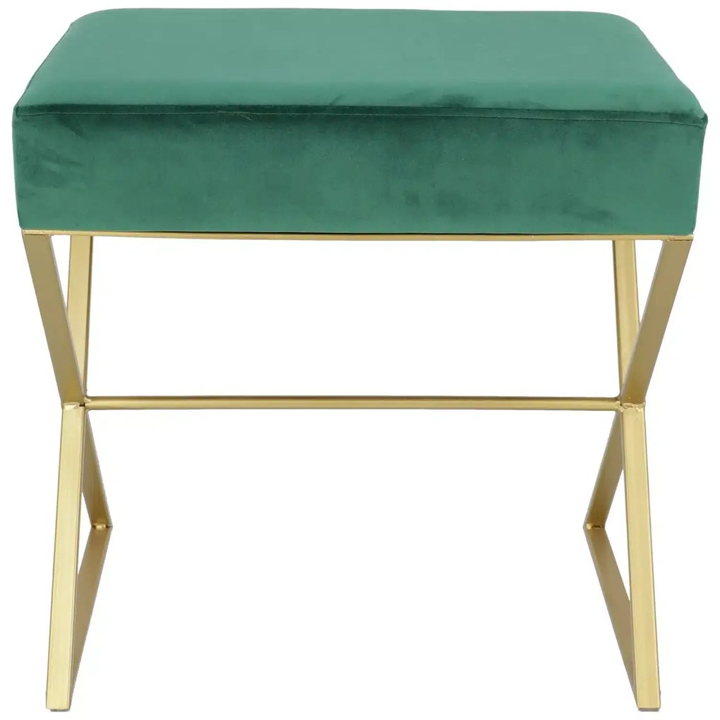 Bancuta eleganta din catifea cu baza metalica aurie, design modern 51x35x53 cm - ROZ - 51x35x53 cm - Baza metalica aurie