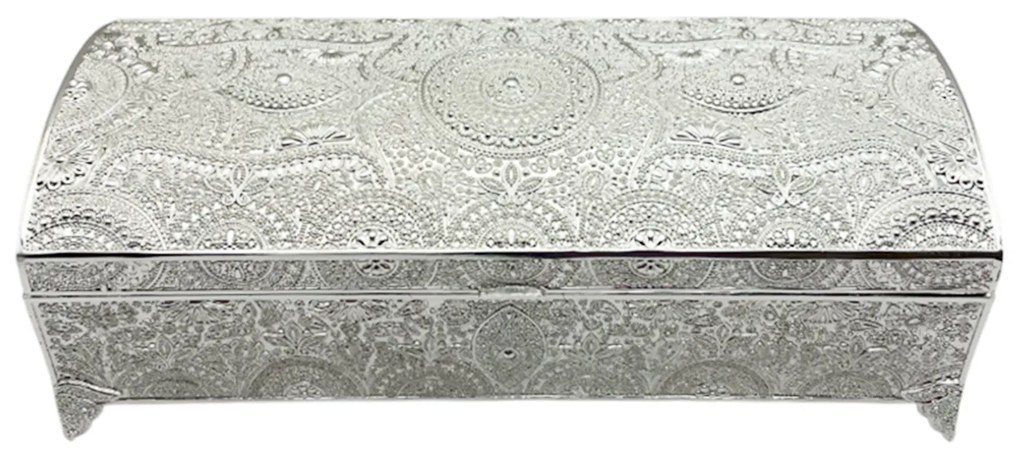 Caseta bijuterii argintata CHLOE, 22x9.5x7cm