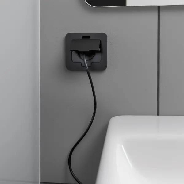 Brilagi - Priză de pardoseală încastrată pentru exterior IP55, neagră, dreptunghiulară