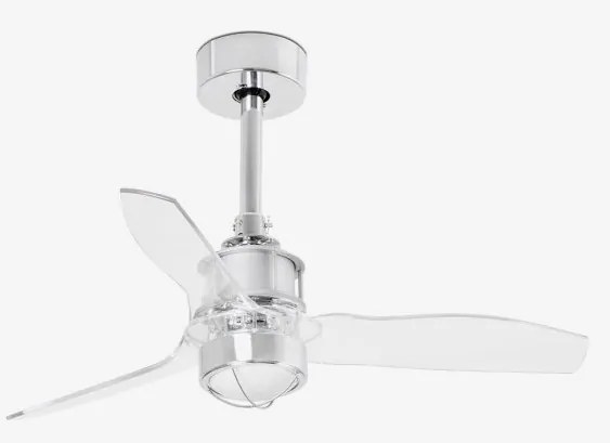 Lustra cu Ventilator si telecomanda JUST FAN XS LED crom/transparent