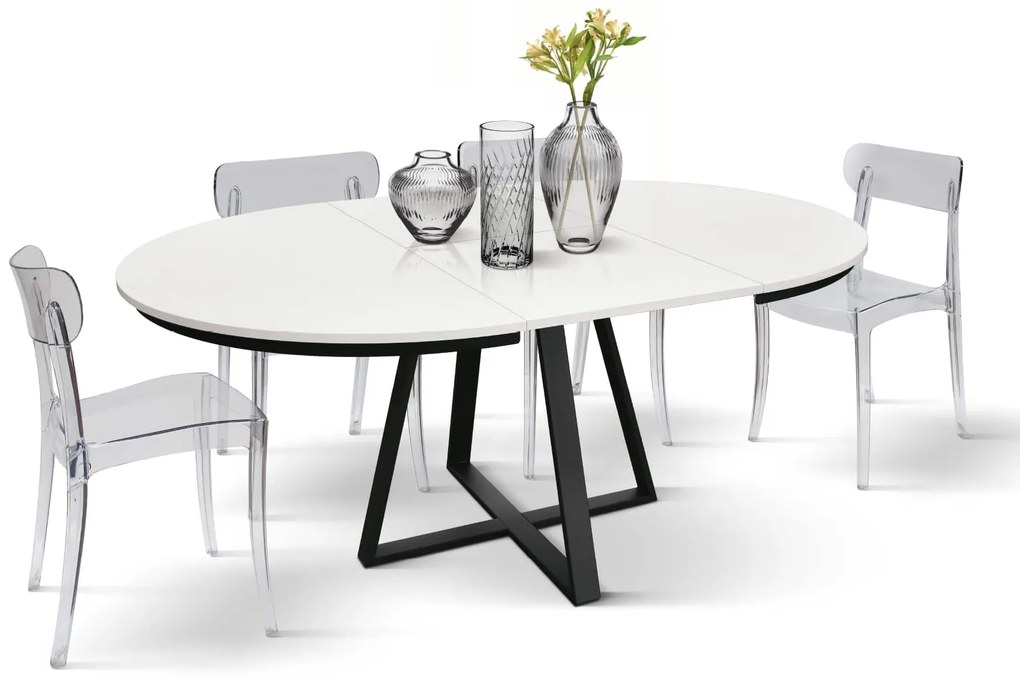Masa Melania rotunda extensibila 120 cm - GRI CIMENT