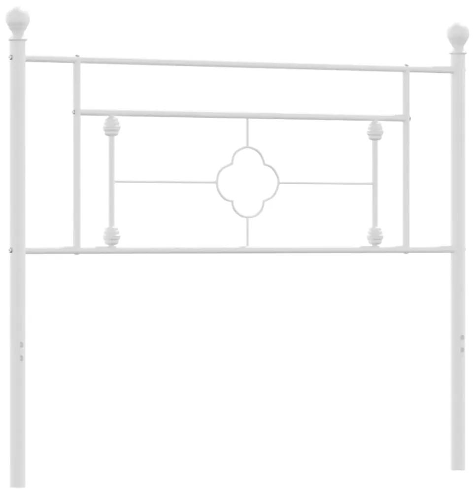 374418 vidaXL Tăblie de pat metalică, alb, 107 cm