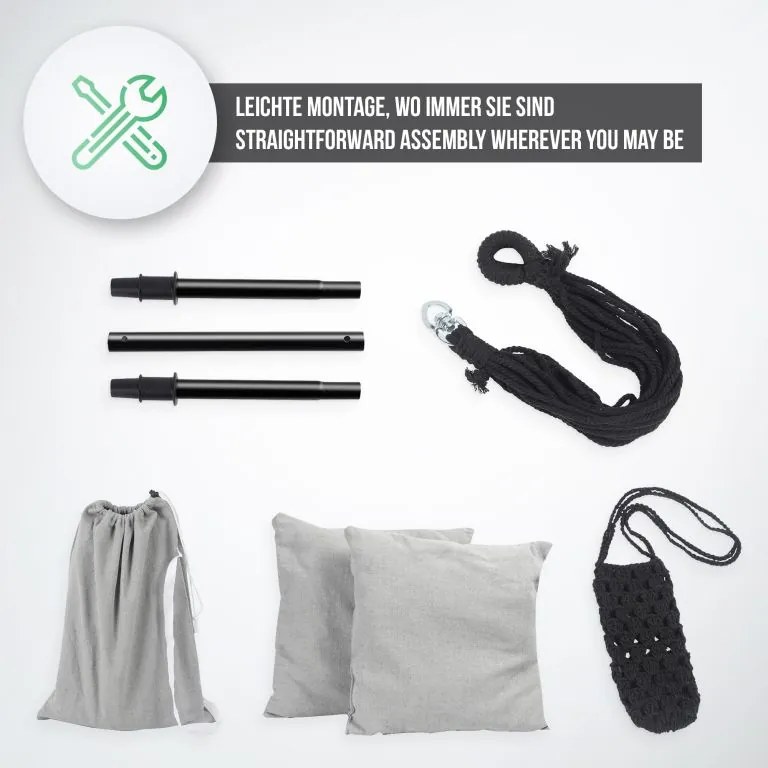 Balansoar suspendat MIADOMODO, gri, interior și exterior