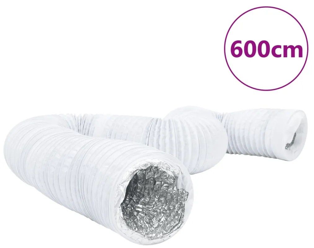 vidaXL Conductă de ventilație, 6 m, Ø15 cm, aluminiu și PVC