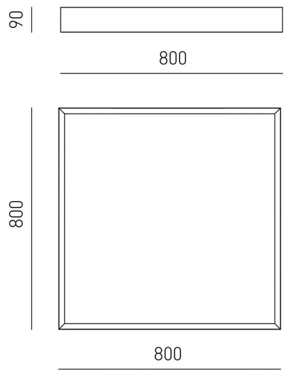 Plafoniera LED AOI 80x80cm, alb sau negru