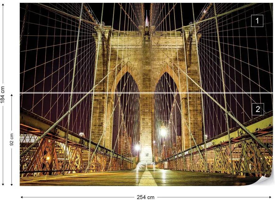 Fototapet GLIX - Brooklyn Bridge New York + adeziv GRATUIT Tapet nețesute - 254x184 cm
