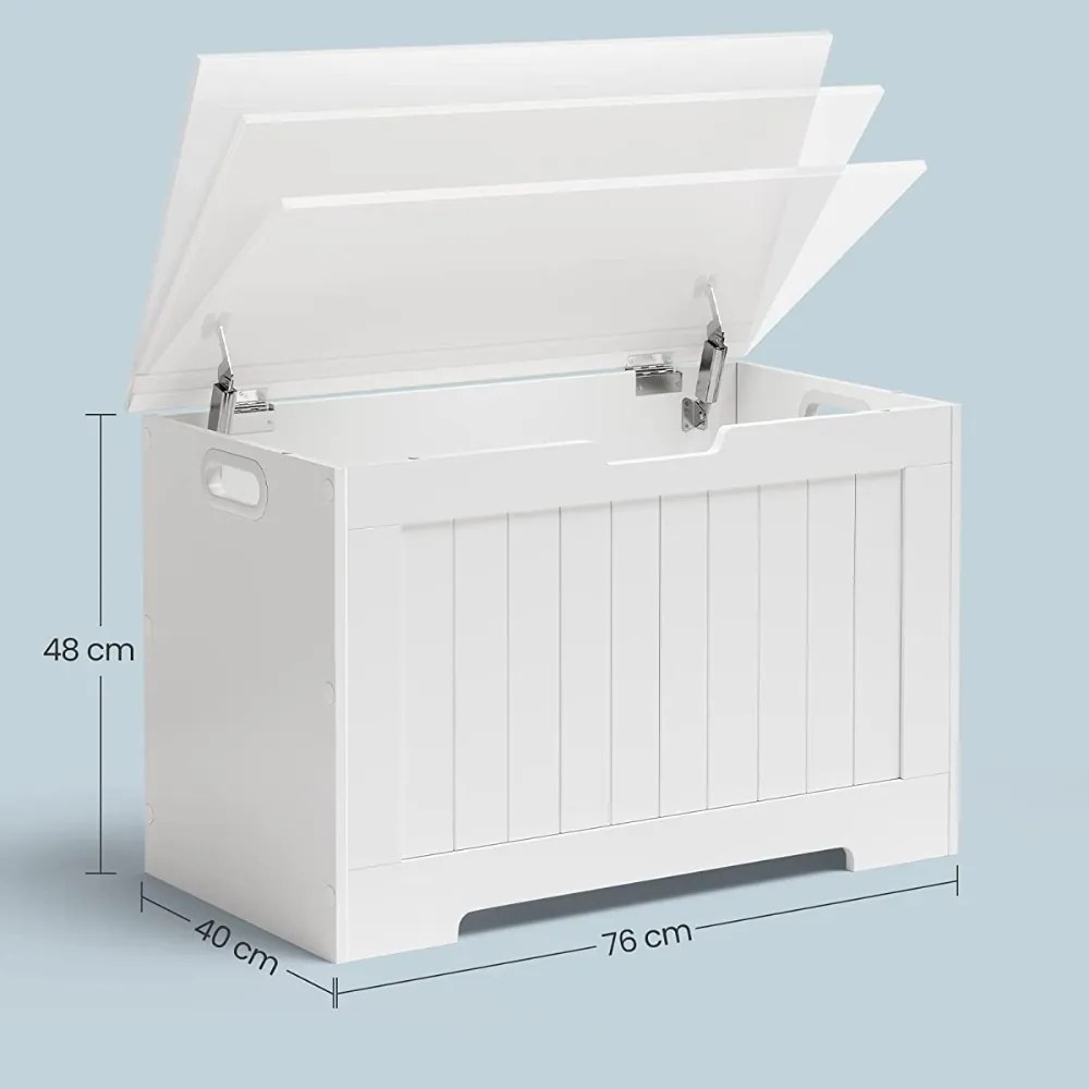 Cufăr de depozitare GRETA, 76x48x40 cm, alb Vasagle