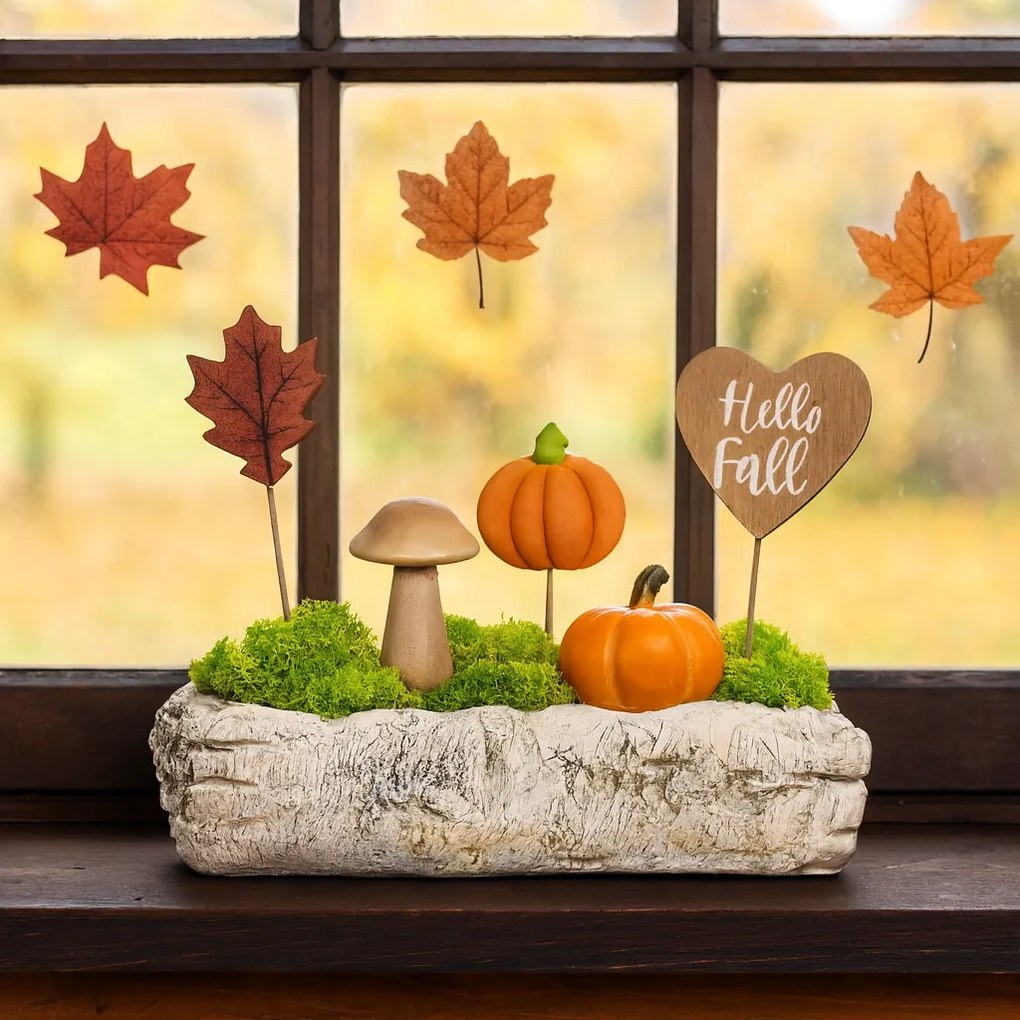 Husă pentru flori - jardiniere, imitație demesteacăn, 39 x 14 x 8 cm, 39 cm