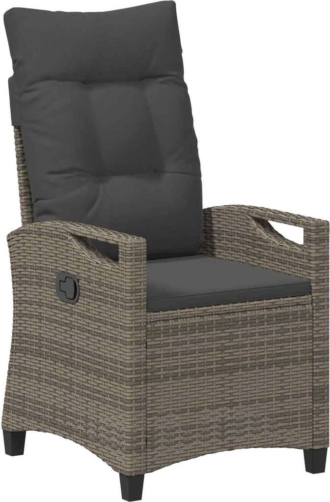 vidaXL Scaun de grădină rabatabil Gri și gri închis 56 x 60 x 112 cm