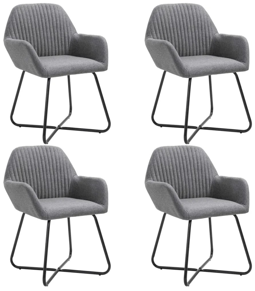 vidaXL Scaune de bucătărie pivotante, 4 buc., gri închis, textil