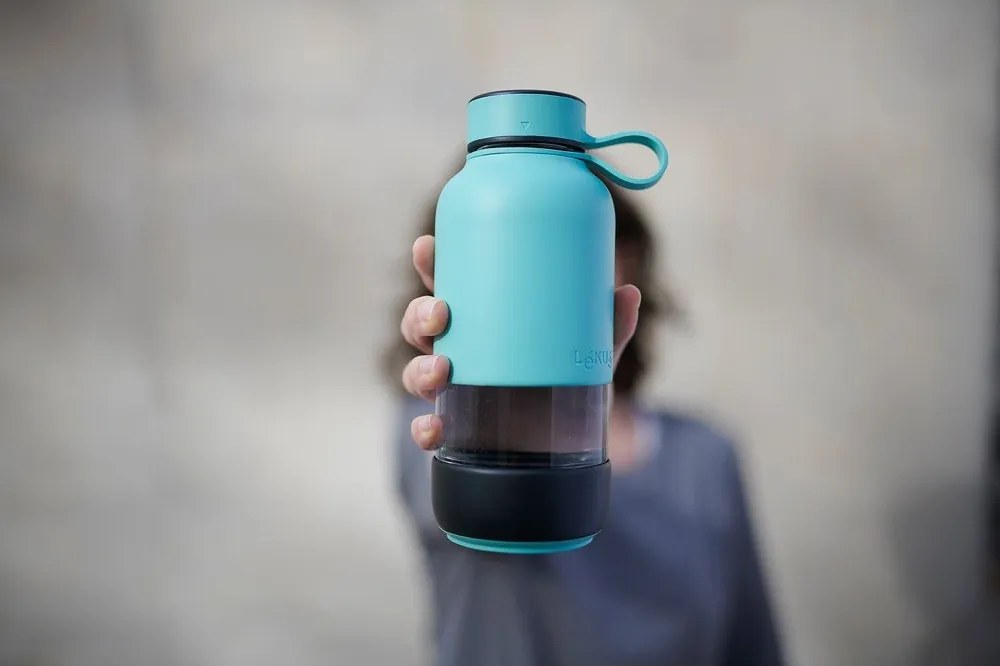 Sticlă turcoaz de călătorie din sticlă 500 ml To Go – Lékué