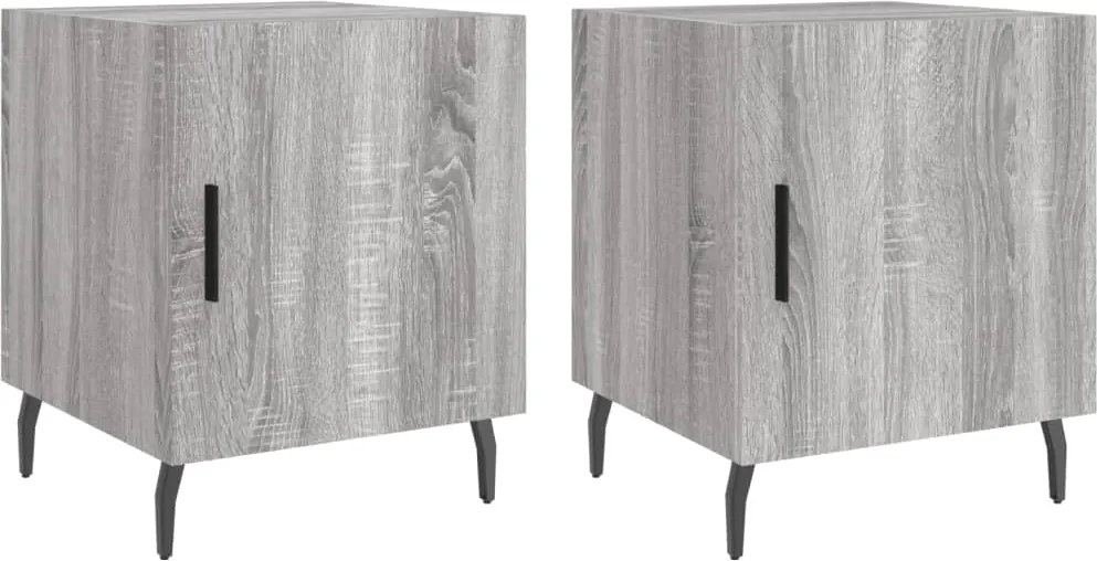 vidaXL Noptiere, 2 buc., gri sonoma, 40x40x50 cm, lemn compozit