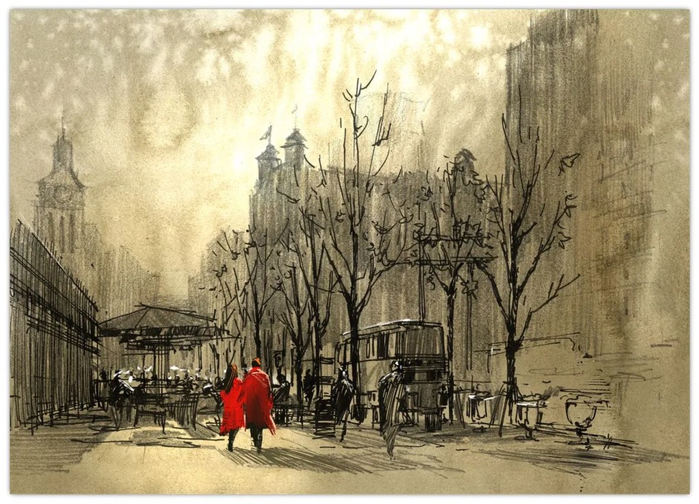 Tablou - Schiță a orașului (70x50 cm)