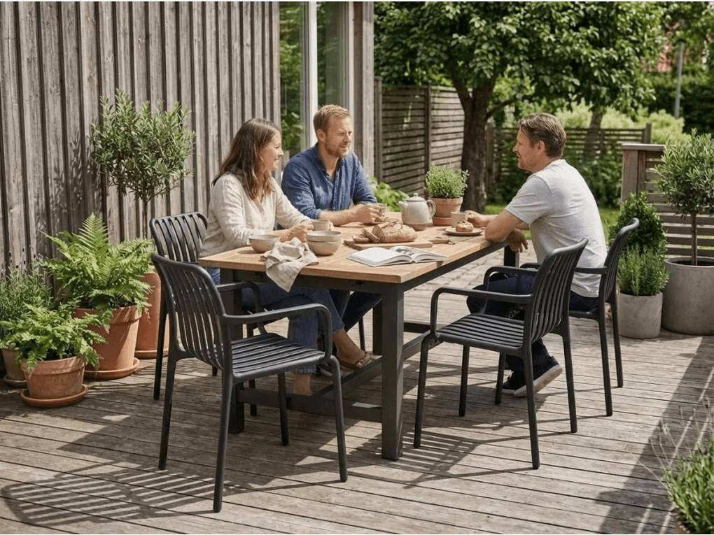 OFERTA Scaun din plastic TREGO cu brate, antracit clasa II