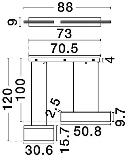 Lustra LED suspendata stil minimalist ALUNA
