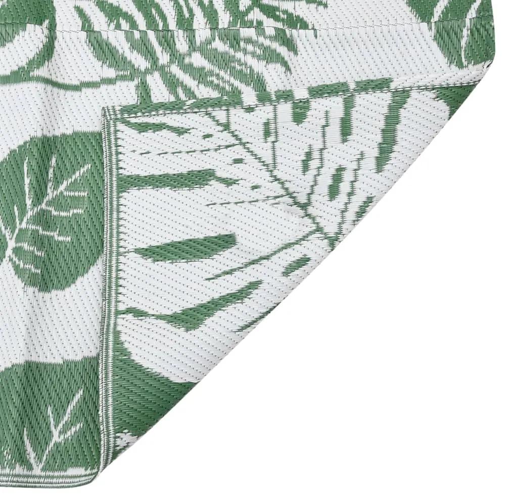Covor de exterior, verde, 190x290 cm, PP green leaf pattern, 190 x 290 cm