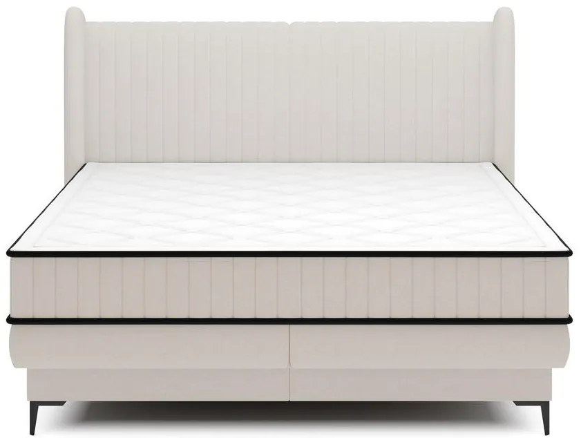 Pat matrimonial 140 cm Dalmo 140 (cu somieră) (cu sp. depozitare) (alb + negru). 1099667
