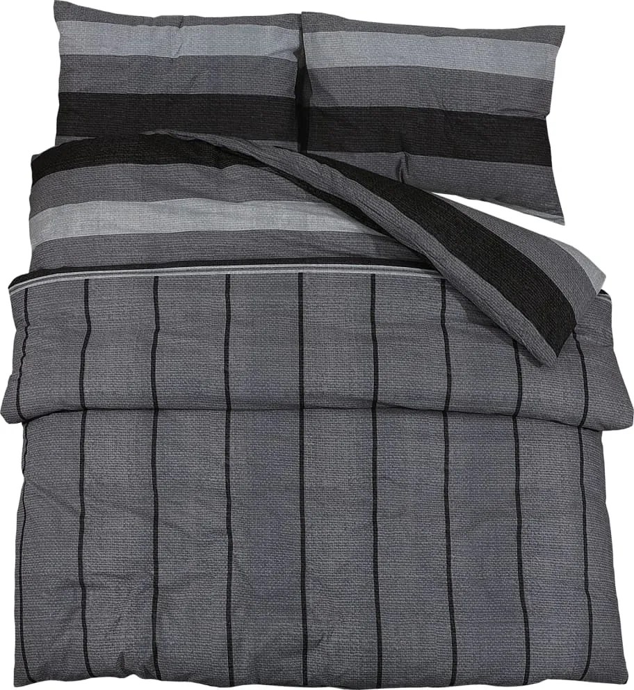 vidaXL Set cu husă de pilotă, gri închis, 240x220 cm, bumbac