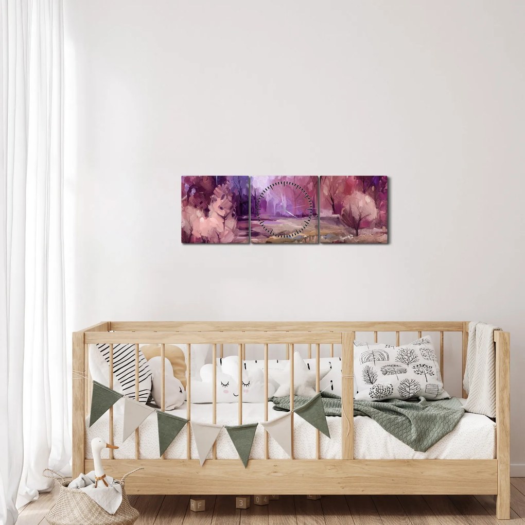Tablou - Peisaj de toamnă - pictură (cu ceas) (90x30 cm)