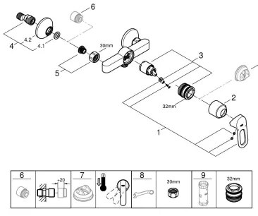 GROHE BAULOOP 23634000 - Baterie de duș DN 15, crom lucios