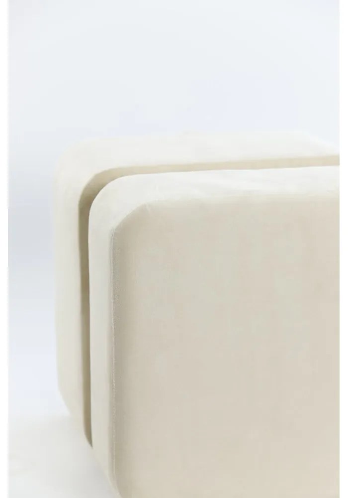 Taburet crem cu tapițerie din catifea Piazza – Light &amp; Living