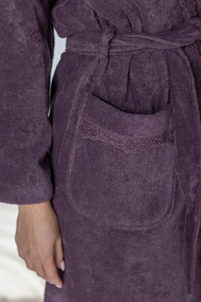 Halat elegant STELLA de damă în cutie cadou XL Prună / Plum red