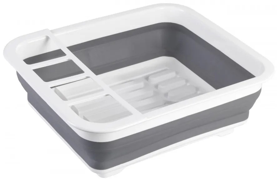 Scurgator de vase pliabil, Wenko, 36.5 x 13 x 31 cm, polipropilena/plastic, alb/gri