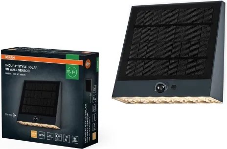 OSRAM - Aplica LED solară ENDURA STYLE, 10,2 W / 4,2 V, 2000 mAh, IP54, antracit
