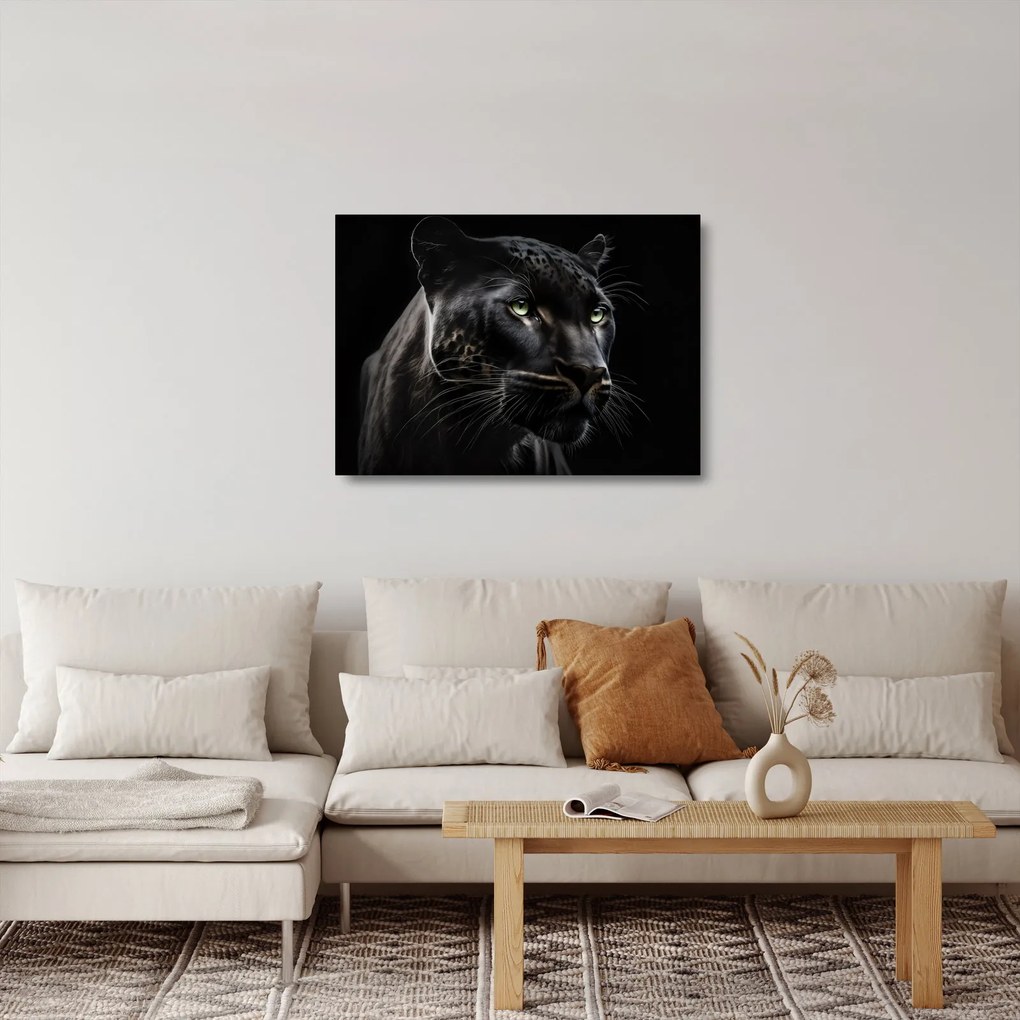 Tablou pe sticlă - Pantera Neagră (70x50 cm)