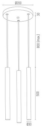 Lustra cu 3 pendule design minimalist Sicilia plus alama