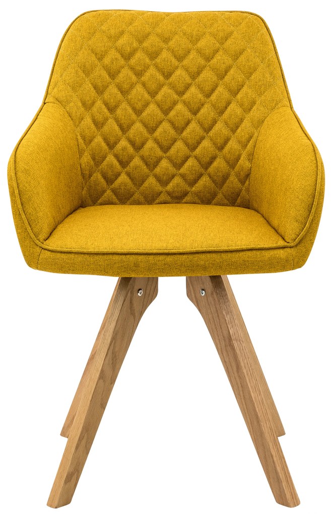 Set masa ovala din lemn gri cu 4 scaune tapitate galbene 180x90 cm