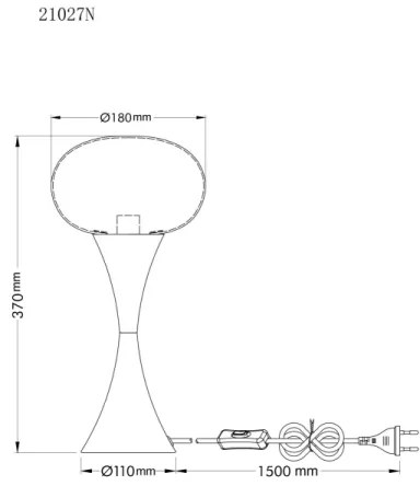 Lampă de masă Globo 21027N LULA 1xE14/25W/230V crom mat