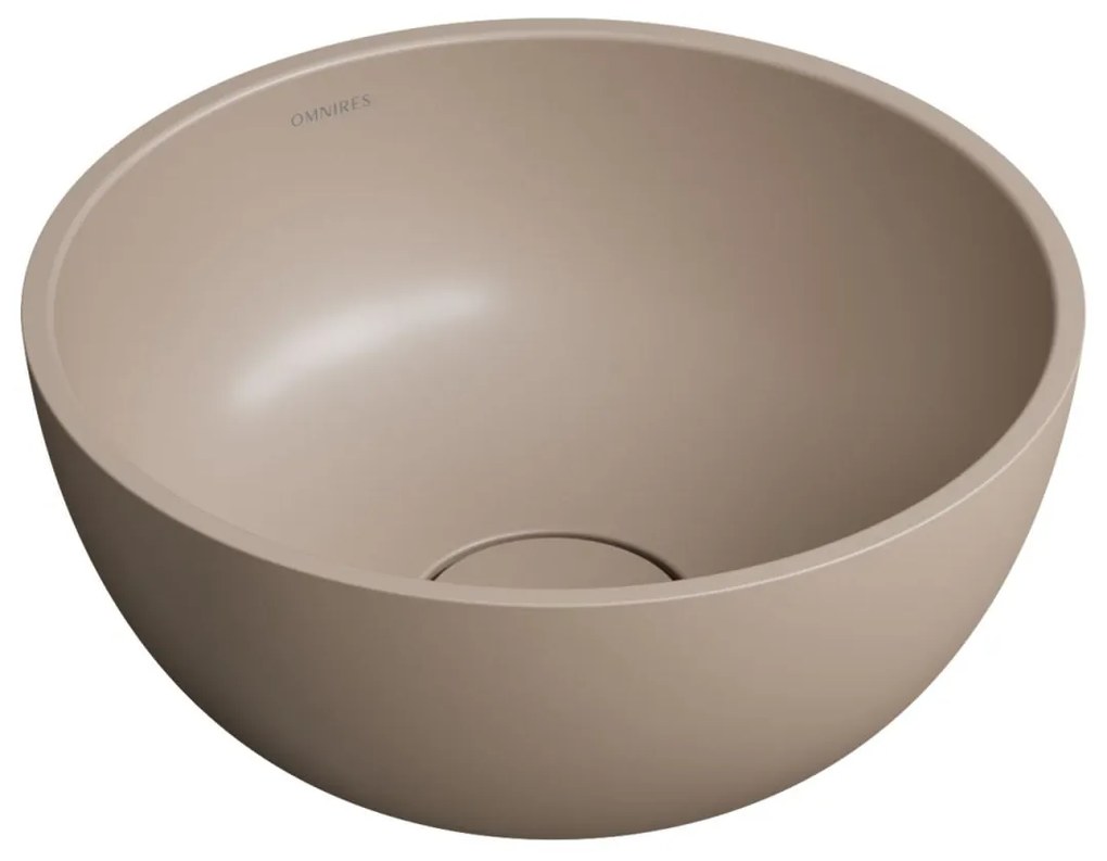Omnires Shell M+ lavoar 35x35 cm rotund sub blat maro bej SHELL350UNDB