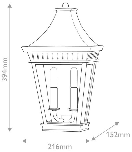 Aplică de exterior Hinkley HK-CHAPEL-HILL7-MB CHAPEL HILL 2xE14/40W/230V IP44