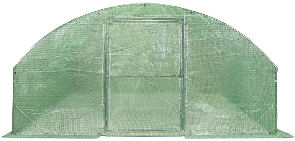 Tunel de folie cu cadru metalic 4x8m Garden Point verde cu ușă