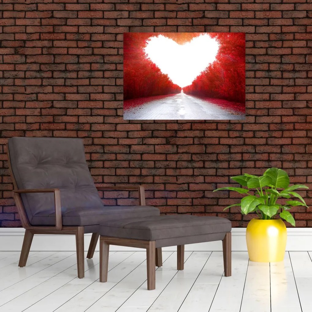 Tablou pe sticlă - Drumul spre iiubire (70x50 cm)