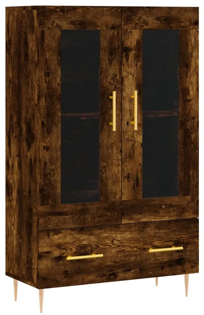 vidaXL Dulap înalt, stejar afumat, 69,5x31x115 cm, lemn prelucrat