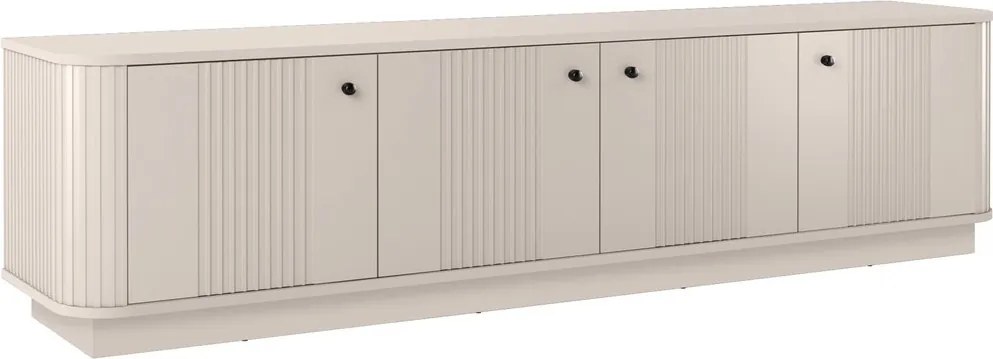 Comodă TV pe soclu Vesper 4D 187 cm - cașmir / mânere negre