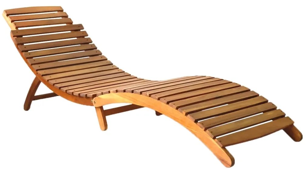 vidaXL Șezlong, maro, lemn masiv de acacia