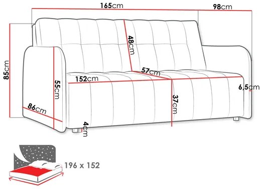 Canapea extensibilă Clovea Grand IV (albastru) (cu sp. depozitare). 1105496