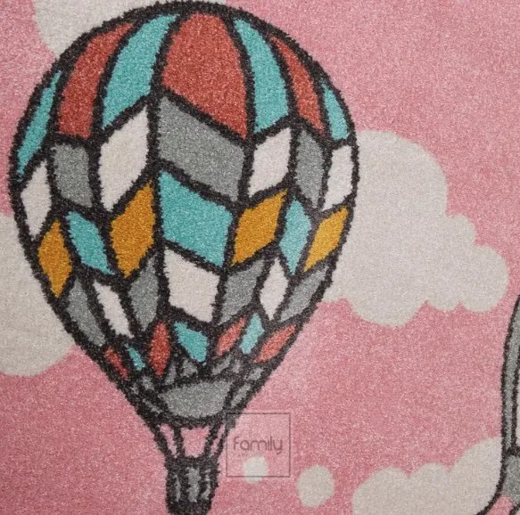 Covor pentru copii cu baloane în roz pastel Lăţime: 80 cm | Lungime: 150 cm