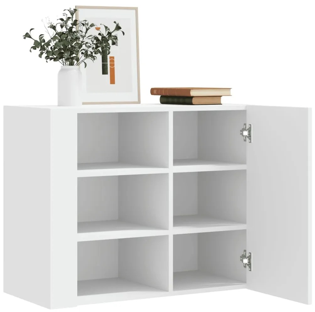 vidaXL Dulap de perete, alb, 75x35x60 cm, lemn prelucrat