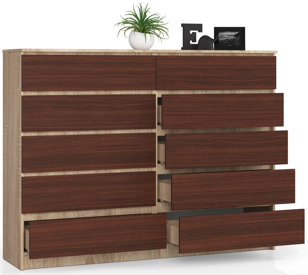 Comodă Kurtinaitis 10SZ (Stejar sonoma + wenge). 1069401
