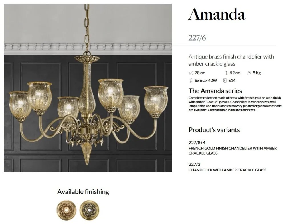 Candelabru LUX design clasic realizat manual Amanda 6L