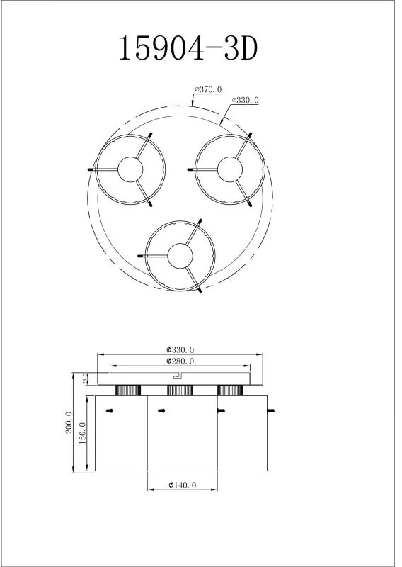 Plafoniera design modern TULIVAR 3L