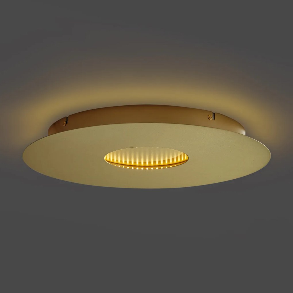 Plafonieră modernă aurie 40cm cu LED integrat, reglabilă în 3 trepte - Morning