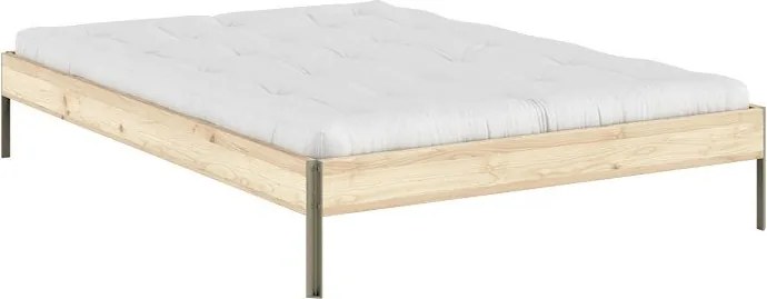 Pat matrimonial în culoare naturală din lemn de pin fără tăblie cu somieră 140x200 cm Core – Karup Design